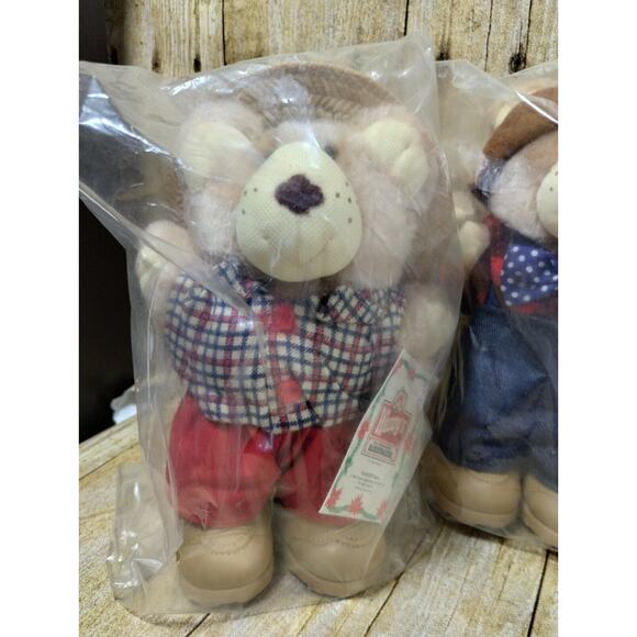 Vtg 1986 Wendys Furskins Collectible 7” Teddy Bears Plush New & Sealed Set Of 4 - Picture 3 of 8